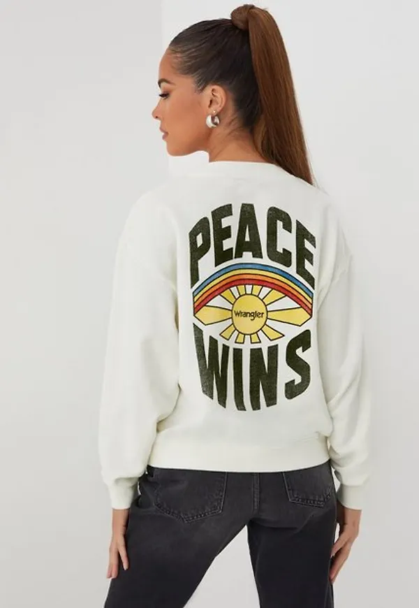 Wrangler Retro Sweat Sweatshirts Vit