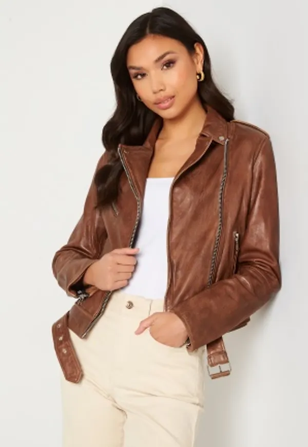 JOFAMA Rachel Leather Biker 33 Antique Brown 38