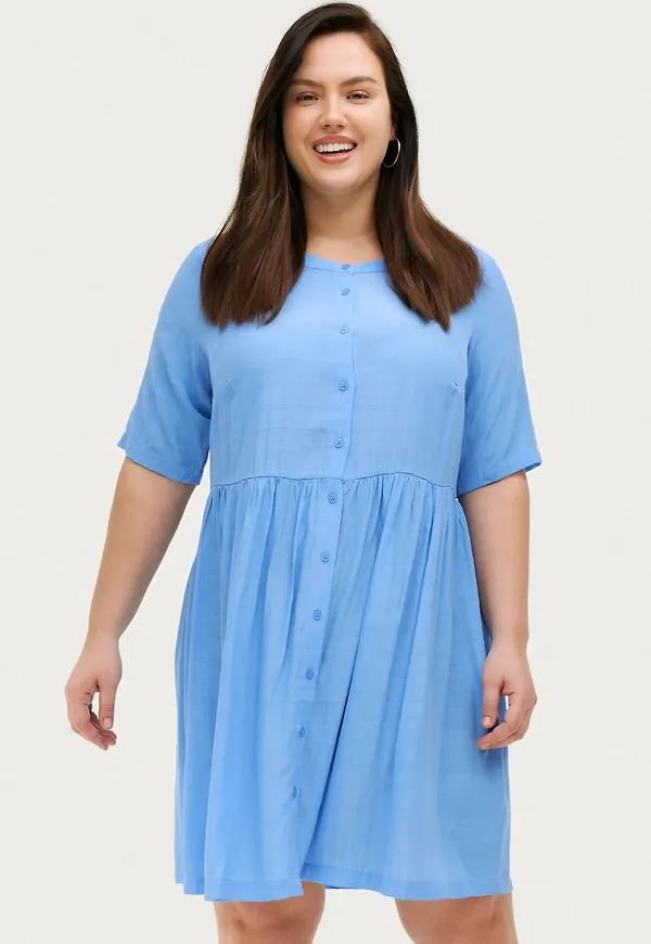 KAFFE Curve - Klänning kcFilora Dress - Blå