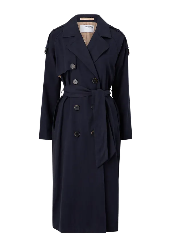 Selected FEMME - Trenchcoat slfNew Bren LS Trench Coat B Coll - Blå