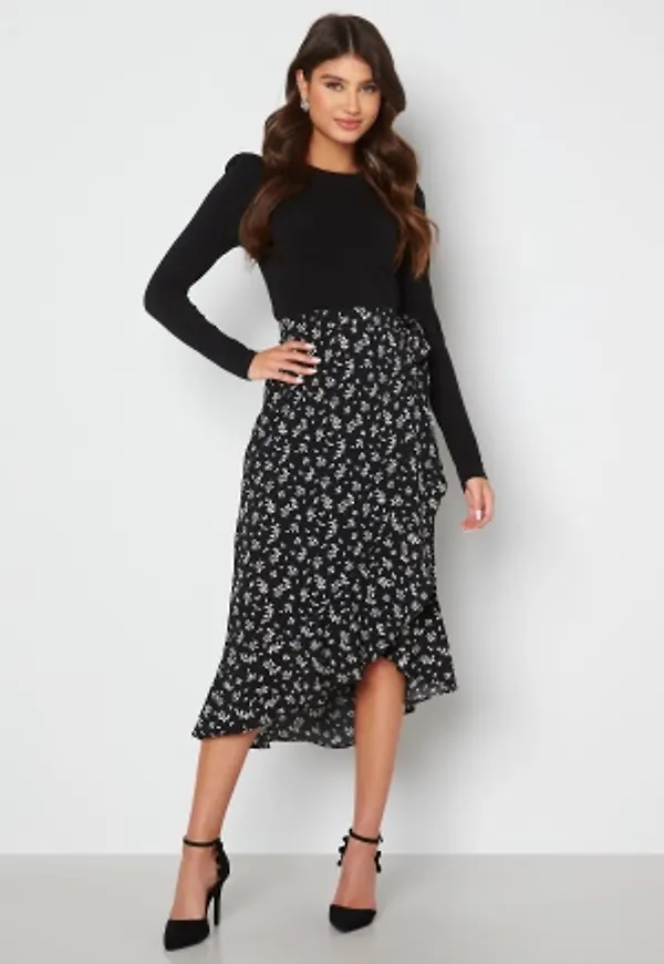 BUBBLEROOM Villima midi skirt Black / Offwhite 38