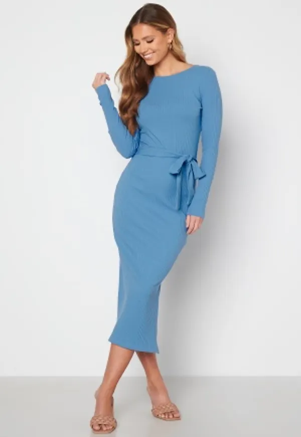 Bubbleroom Care Vanda Rib Dress Blue L