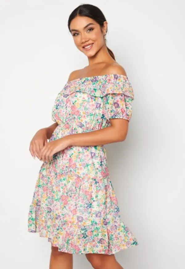 VILA Madison Offshoulder S/S Dress Pastel Lilac AOP:Mul 38