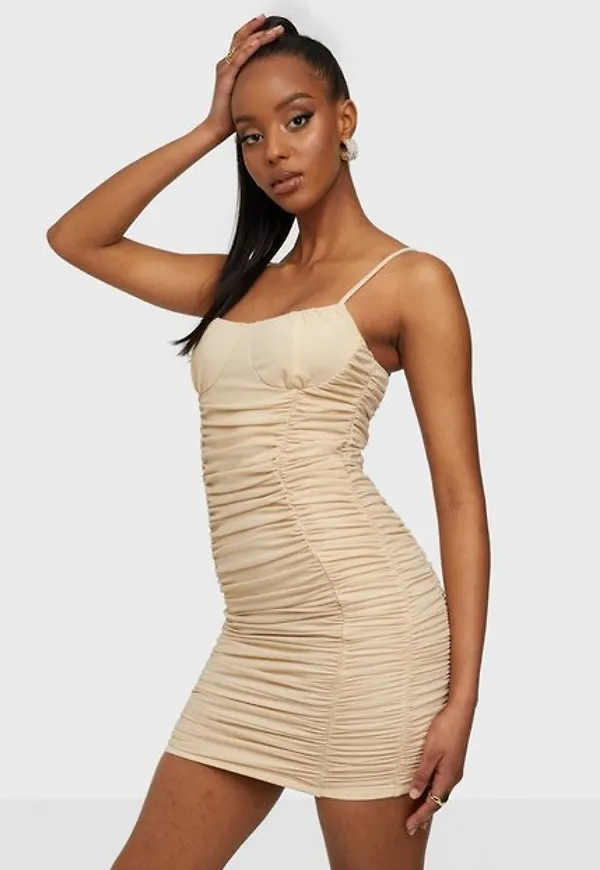 Rare London Slinky Ruched Cup Metallic Dress Fodralklänningar