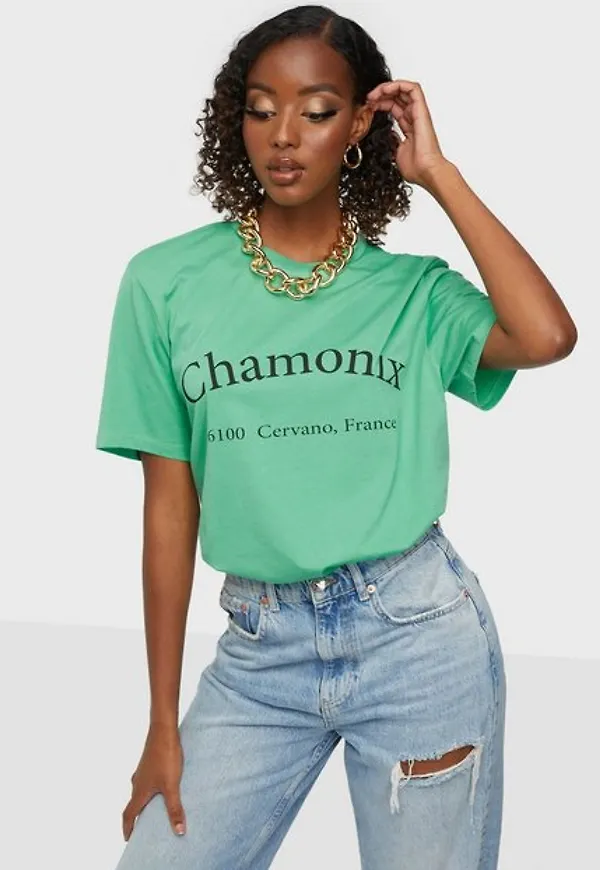NLY Trend Oversize Statement Tee Toppar Grön