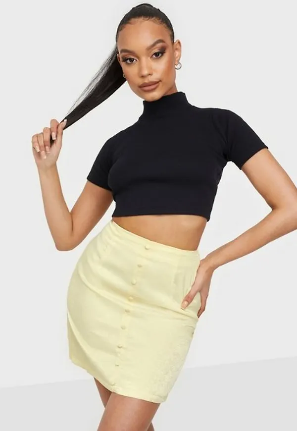 Missguided Button Through Mini Skirt Minikjolar