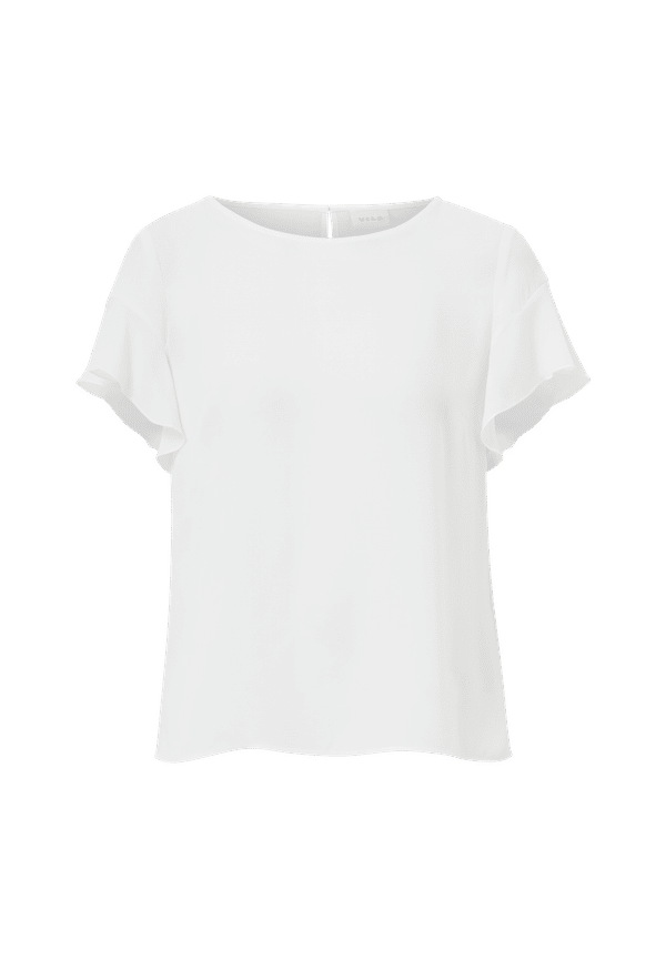 Vila - Topp viLucy S/S Flounce Top - Vit