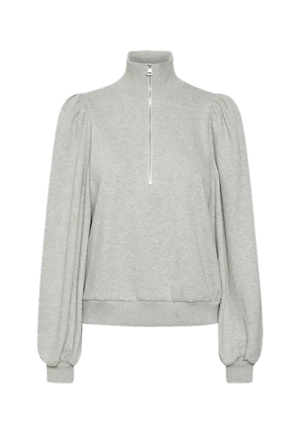 Gestuz - Sweatshirt NankitaGZ Zipper Sweatshirt - Grå