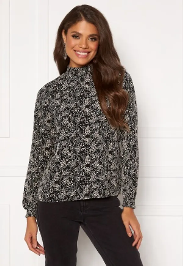 Object Collectors Item Luna L/S Smock Top Black/Mini Flowers 34