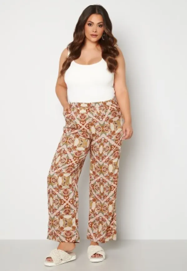 Only Carmakoma Des Life Wide Pants Oatmeal AOP 46