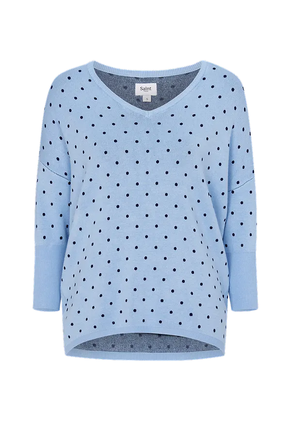 Saint Tropez - Tröja Dotted Knit - Blå