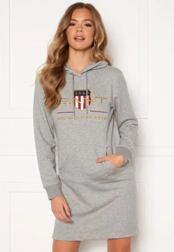 GANT Archive Shield Hoodie Dress 93 Grey Melange M