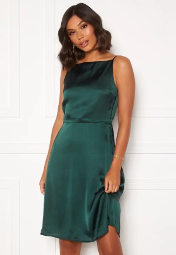 Moments New York Laylani Satin Dress Dark green 36