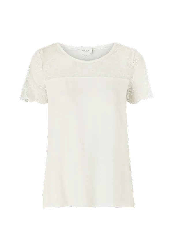 Vila - Blus viMero Lace S/S Top - Vit