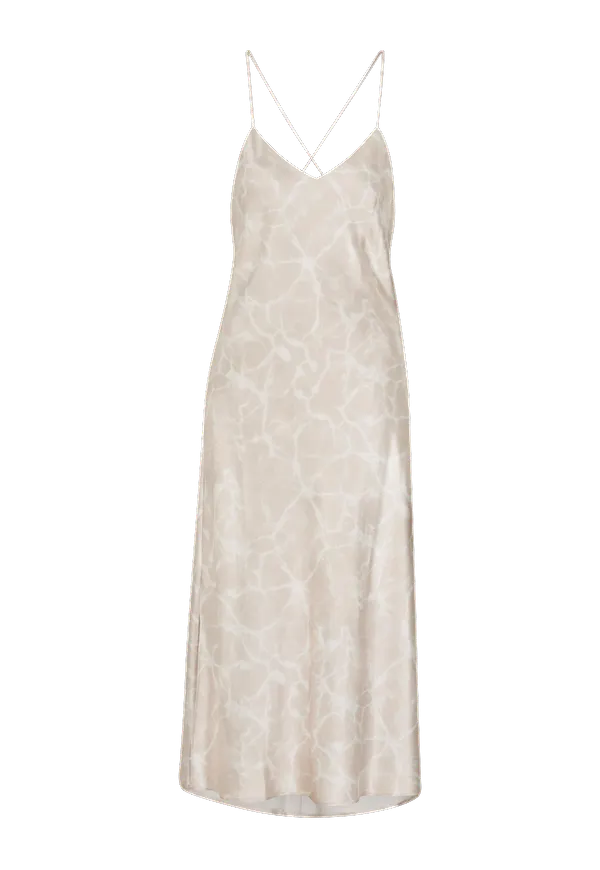 Calvin Klein - Klänning Liquid Print Iconic Cami Dress - Beige