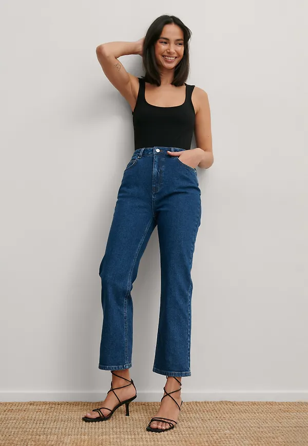 Matiamu By Sofia x NA-KD Recycled Croppad Denim - Blue