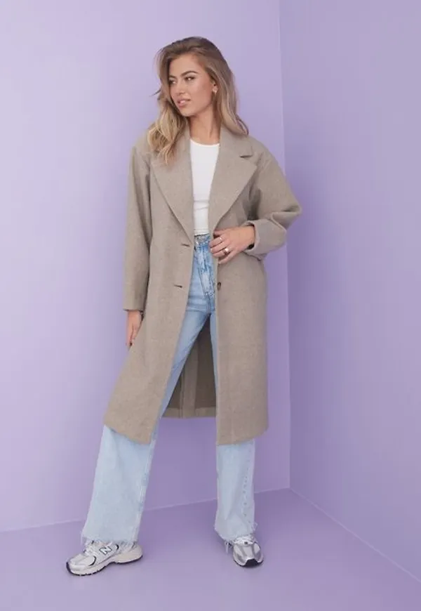 Vero Moda Vmfortuneaudrey Long Coat Ga Boos Kappor Silver Mink Melange