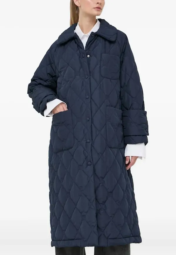 Beatrice B quiltad diamantmönstrad kappa - 590 BLUE