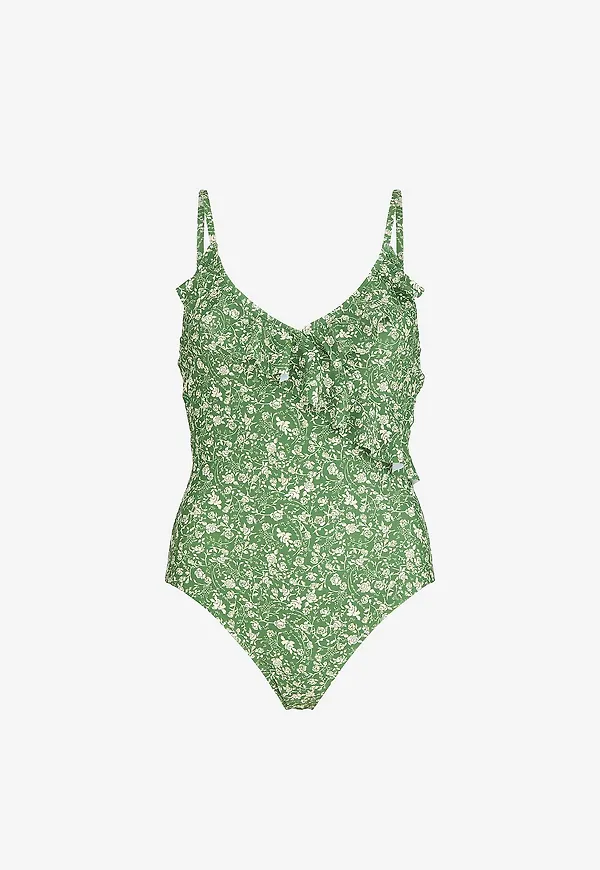 Becksöndergaard - Baddräkt Fleurie Bly Frill Swimsuit - Grön