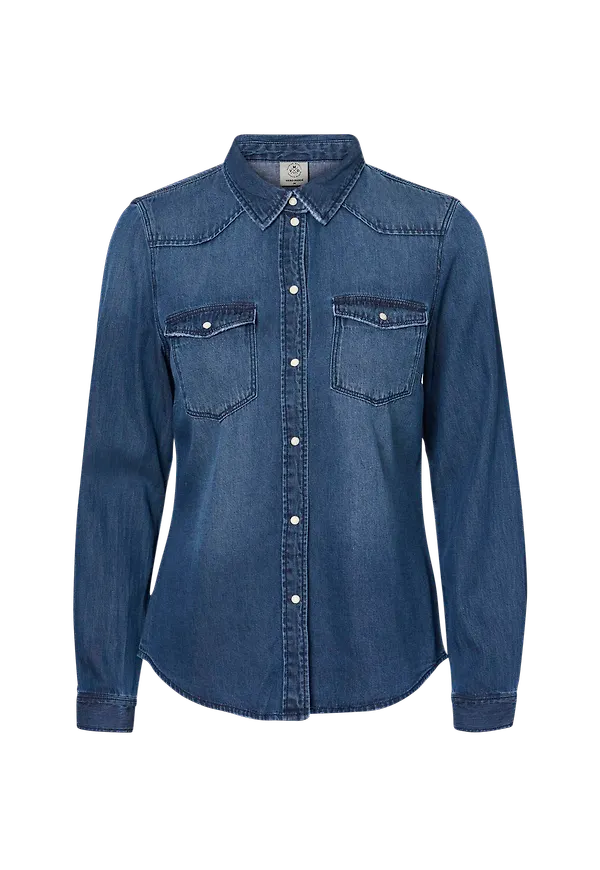 Vero Moda - Jeansskjorta vmMaria LS Dnm Slim Shirt Mix - Blå