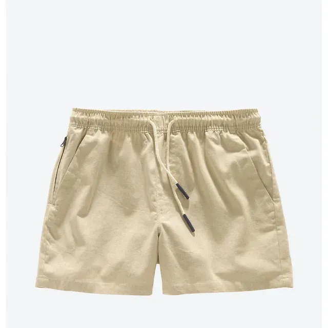 Beige Linen Shorts