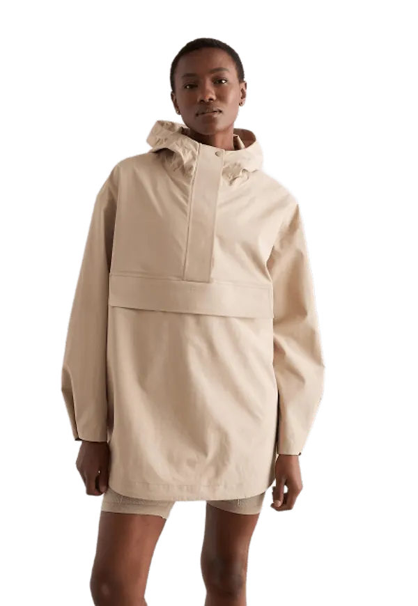Beige Waterproof Oversized Anorak