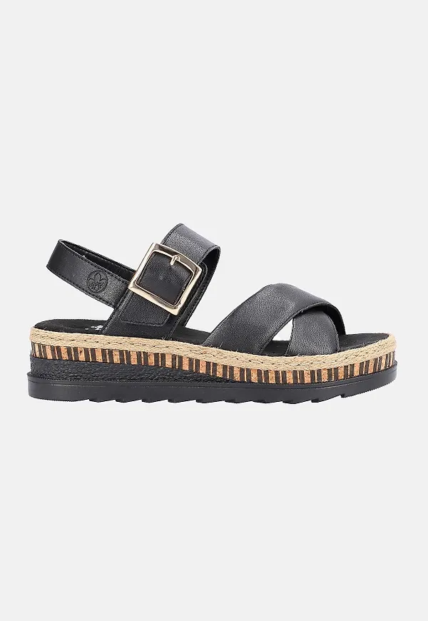 Bekväm skinnsandal med korsande remmar