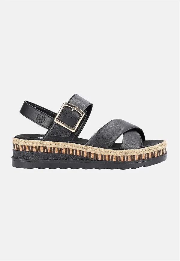 Bekväm skinnsandal med korsande remmar