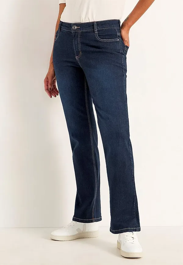 Bekväma stretchjeans med rakt ben