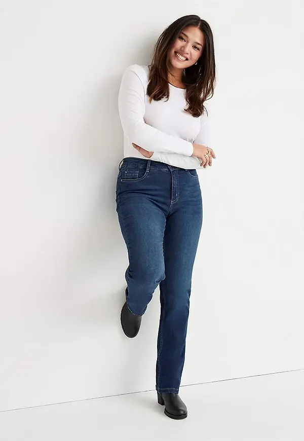 Stretchjeans med rakt ben - tre längder Linnea
