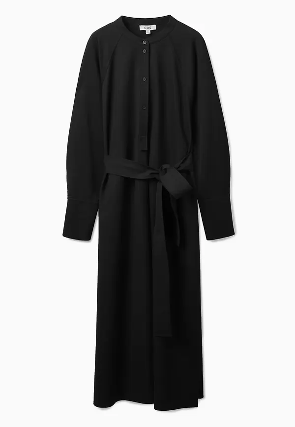 BELTED MIDI SHIRT DRESS