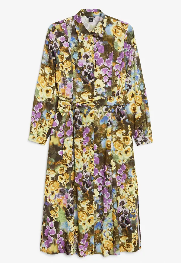 Belted shirt dress - Brown