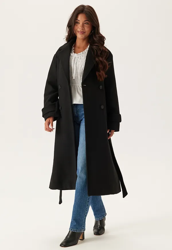 Belted Wool Blend Coat