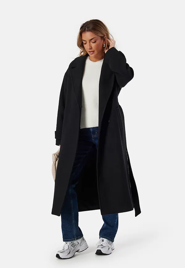 Belted Wool Blend Coat