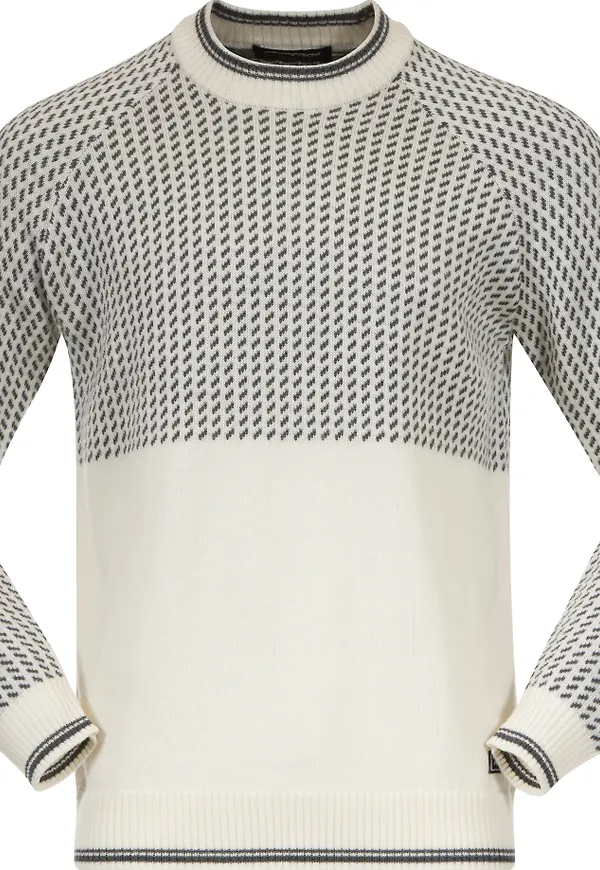Bergans Men's Alvdal Wool Jumper Vanilla White/Solid Dark Grey