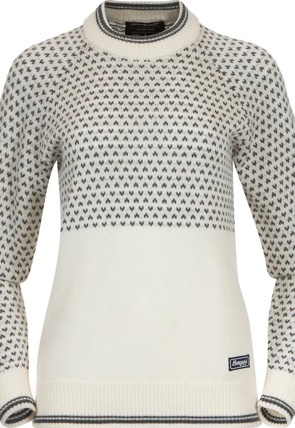 Bergans Women's Alvdal Wool Jumper Vanilla White/Solid Dark Grey