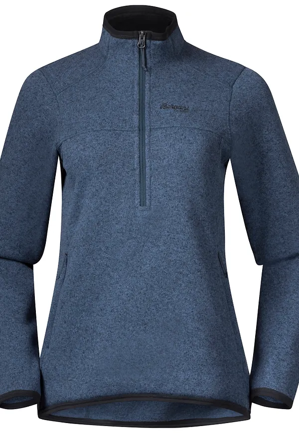 Bergans Women's Kamphaug Knitted Half Zip Orion Blue