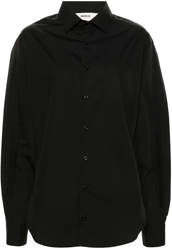BETTTER asymmetrisk poplin skjorta - Svart
