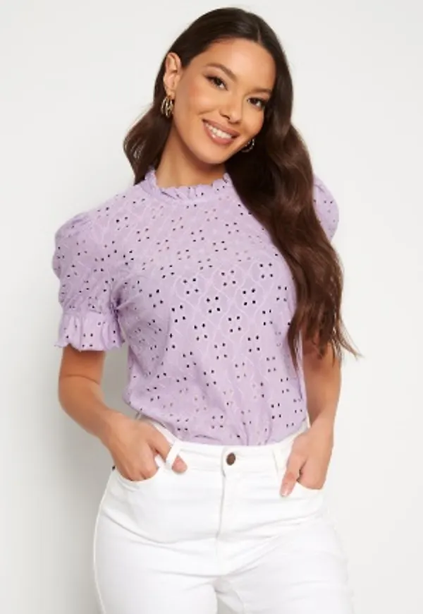 VILA Kawa S/S Flounce Top Pastel Lilac XS