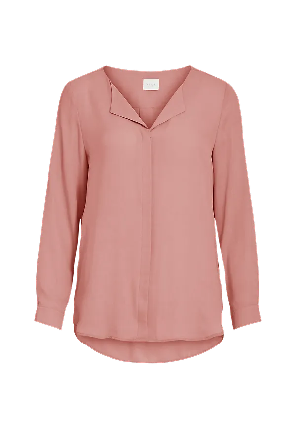 Vila - Blus viLucy L/S Shirt - Rosa