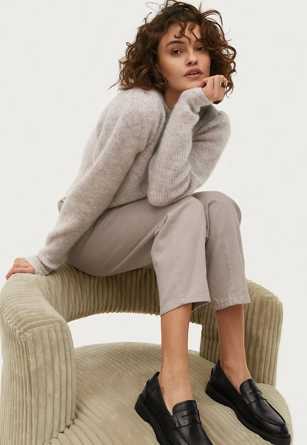 Second Female - Tröja Brooky Knit Puff O-Neck - Natur