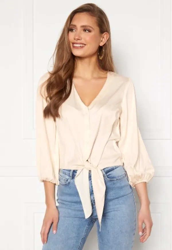BUBBLEROOM Rory tie blouse Cream 42
