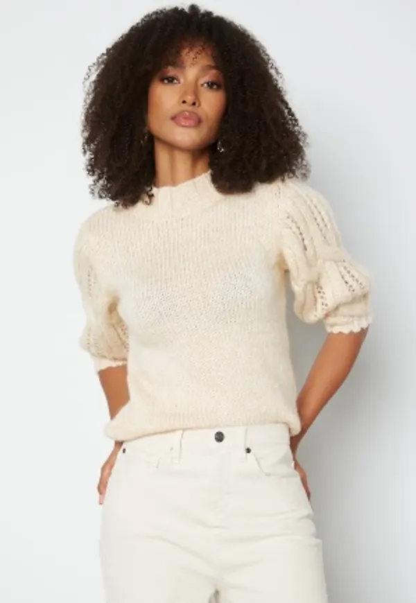 ONLY Sussie Wool 3/4 Highneck Pullover Ecru S