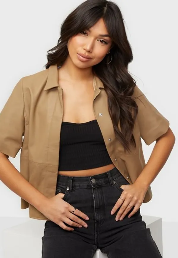 Selected Femme Slflea 2/4 Leather Shirt W Skjortor