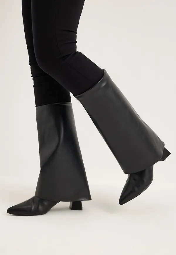 Biamaralyn Fold Over Boot Faux Leather