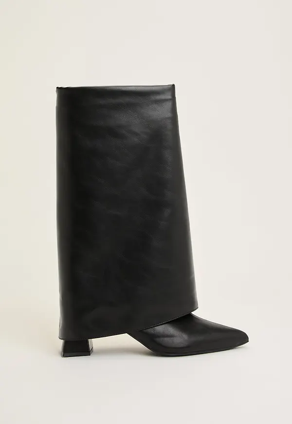 Biamaralyn Fold Over Boot Faux Leather