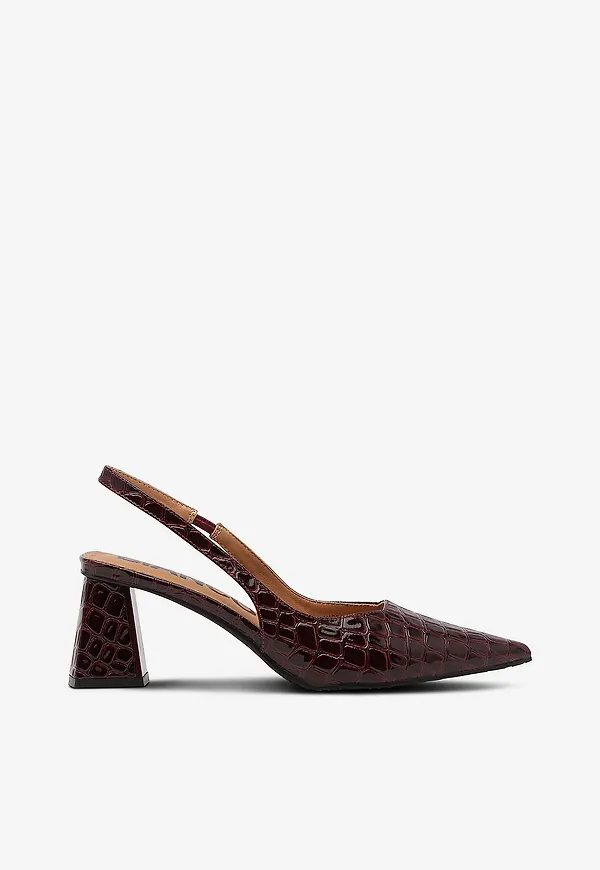 Bianco - Pumps biaMaralyn Slingback Croco Patent - Röd