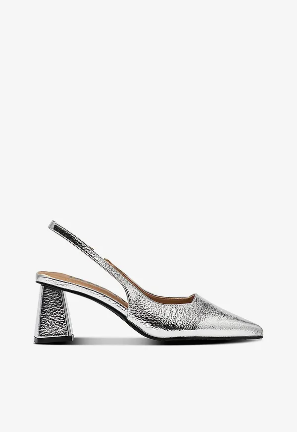 Bianco - Pumps biaMaralyn Slingback Metallic - Silver