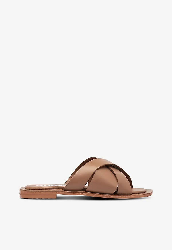 Bianco - Sandaler biaJudy Slide Smooth Leather - Brun