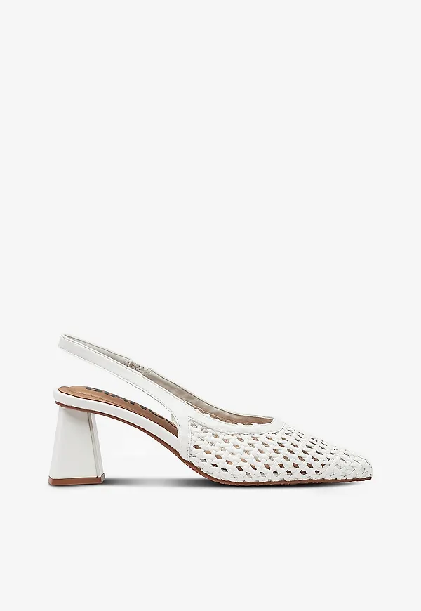 Bianco - Slingbacks Biamaralyn Weaved Faux Leather - Vit
